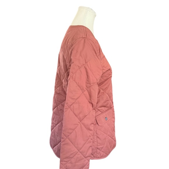 LOFT Pink Utility Jacket with Relaxed Fit and Collarless Neckline - Picture 3 of 7